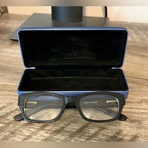 Enhance 3854 50/21/145 Black Rectangular Glasses with Case‎